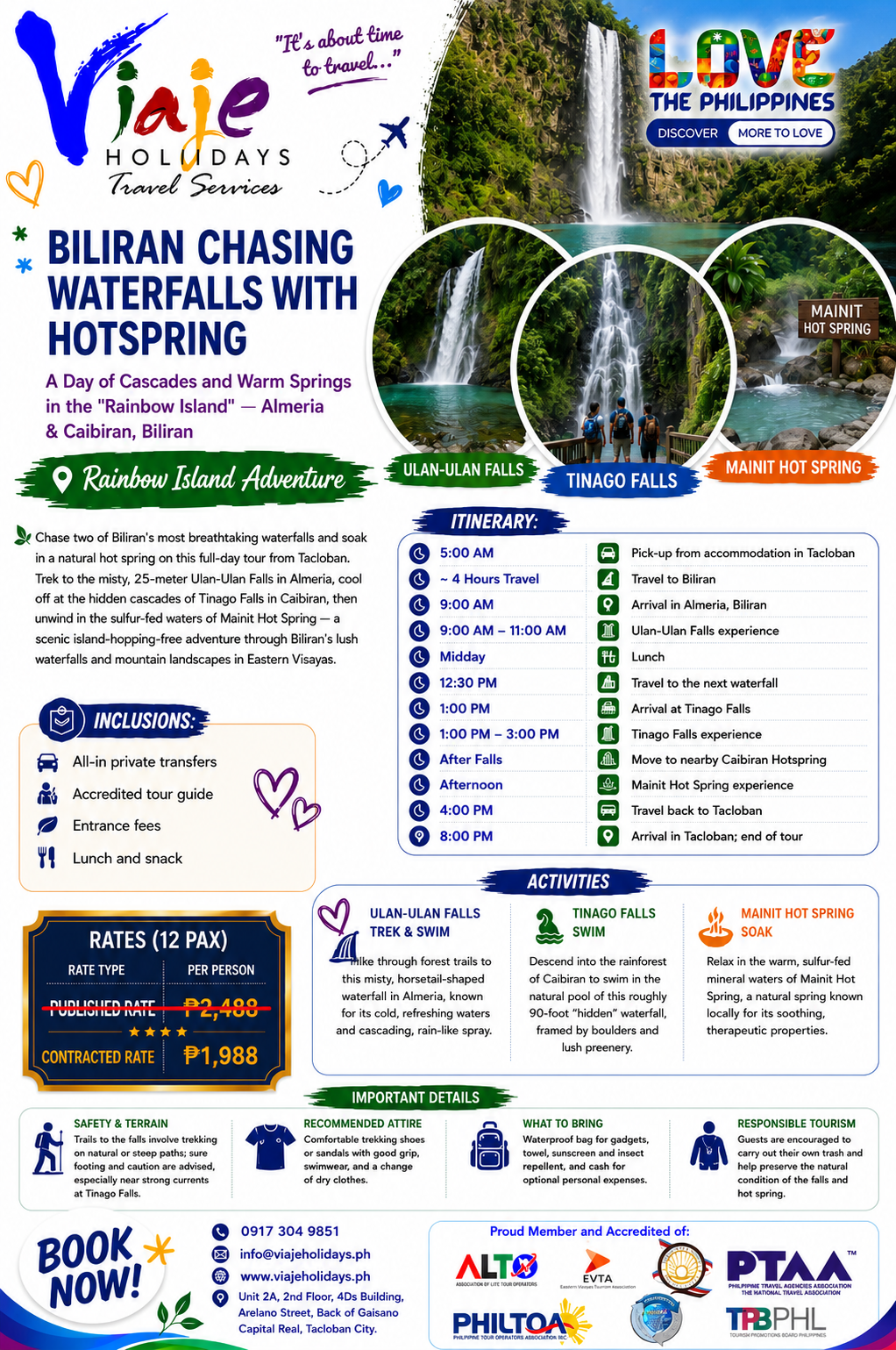 Chasing Waterfalls with Hotspring Biliran travel package