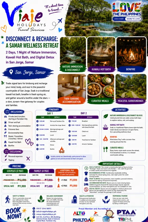 Disconnect and Recharge Samar travel package