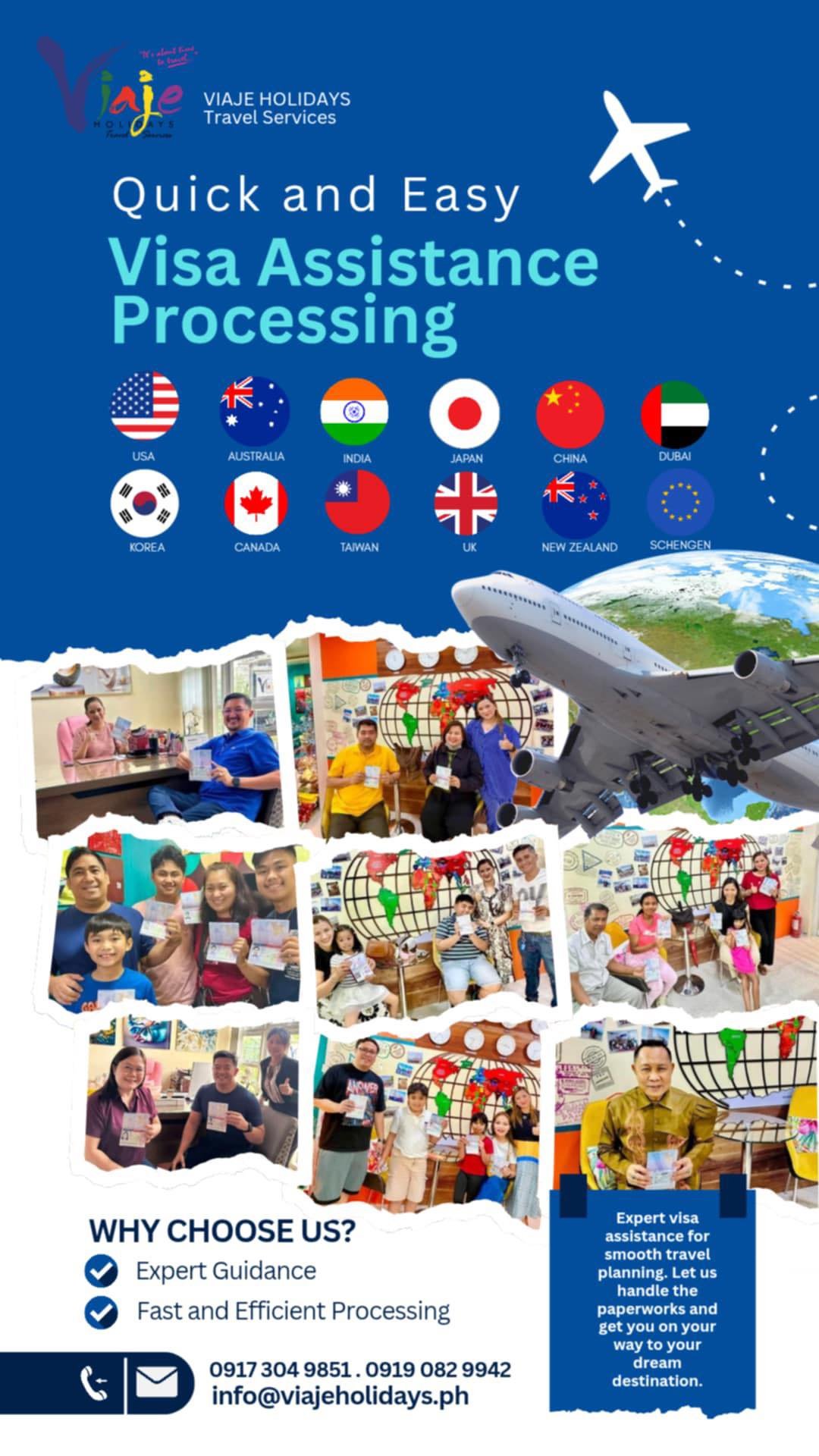 Viaje Holidays visa assistance for 11 international destinations
